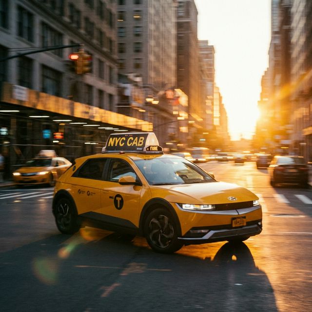 Żółto-niebieska taksówka, model 2