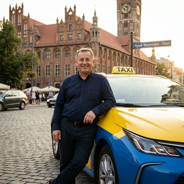 Żółto-niebieska taksówka, model 4