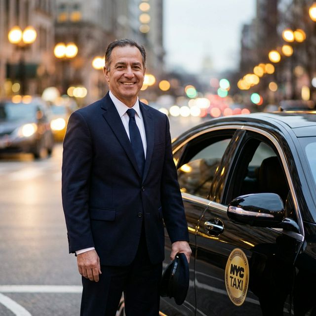 Żółto-niebieska taksówka, model 3